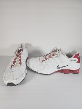 Nike Shox JX White University Red Low-Top Running Athletic Sneakers Men S 14